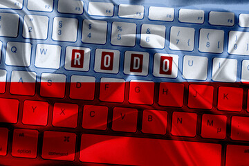 Ein Computer und Datenschutz Grundverordnung RODO in Polen - obrazy, fototapety, plakaty