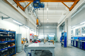 The interior of the metalworking shop. Modern industrial enterprise.