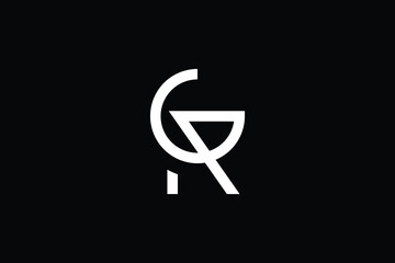 GR logo letter design on luxury background. RG logo monogram initials letter concept. GR icon logo design. RG elegant and Professional letter icon design on black background. G R RG GR