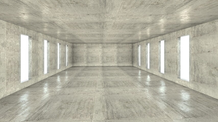 Perforated with a rectangle concrete 3d render image 4