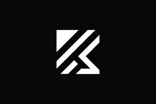 KS logo letter design on luxury background. SK logo monogram initials letter concept. KS icon logo design. SK elegant and Professional letter icon design on black background. K S SK KS