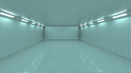 reflective tile and simple lighting 3d rendering image 4