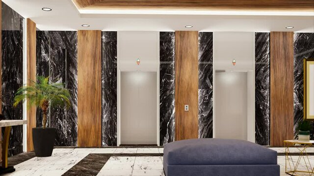 3d rendering modern style the Lobby with luxury decorate