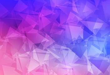 Obraz premium Light Pink, Blue vector triangle mosaic background.