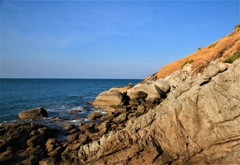 Fototapeta na wymiar rocky coast of the region sea