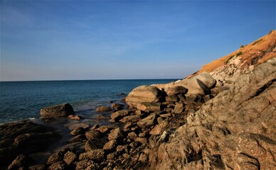 rocky coast of the sea