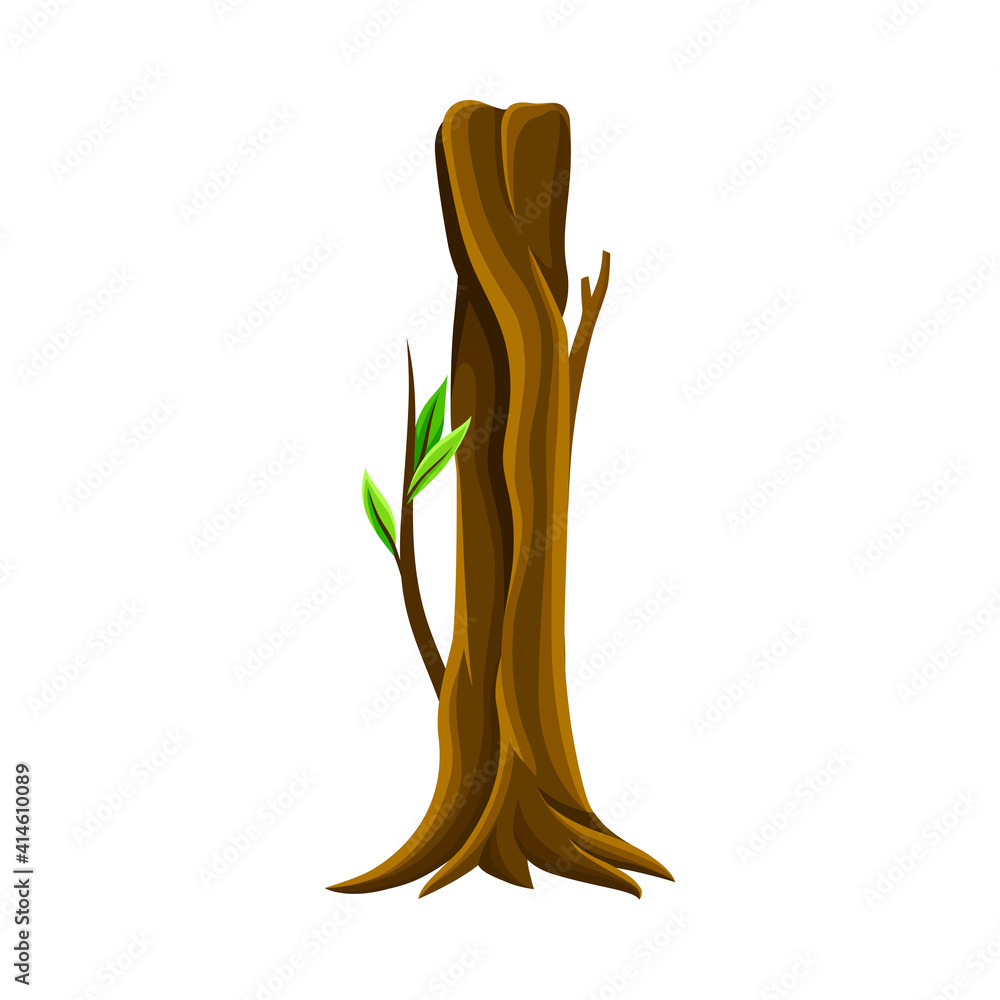 Aufkleber uppercase letter of alphabet arranged from forest elements like tree trunk and branches vector illus