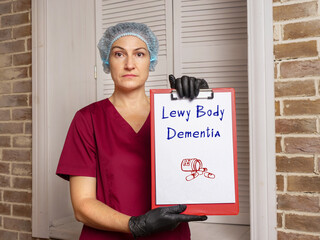 Healthcare concept meaning Lewy Body Dementia with phrase on the sheet. - obrazy, fototapety, plakaty