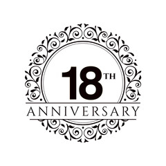 18 Year Anniversary Set Vector Template Design Illustration