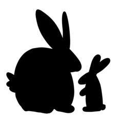 bunny silhouette illustration for your design. Easter bunny