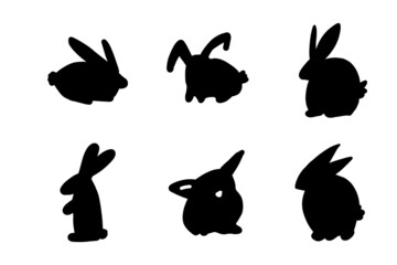 bunny silhouette illustration for your design. Easter bunny