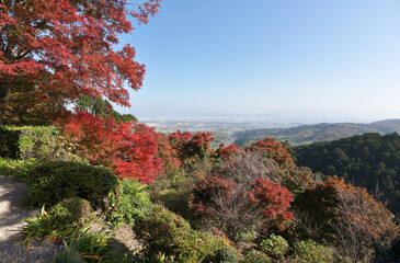 紅葉の善峯寺　京都市内遠望　京都市