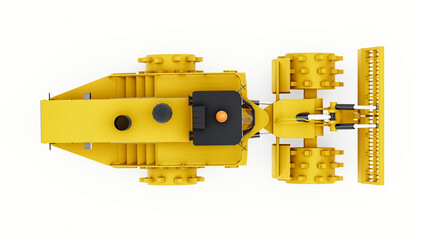 Garbage compactor machine for landfills. A special type of industrial bulldozer for working in landfills. 3d rendering.