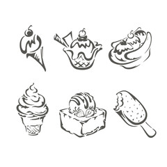 Ice cream icons set