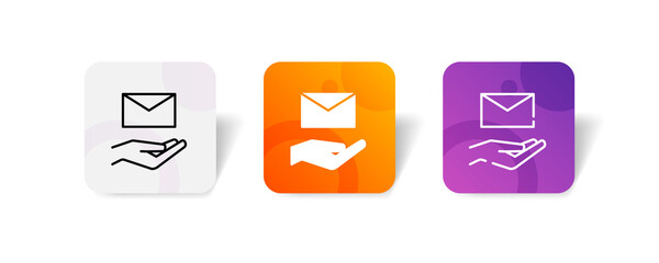 pixel perfect postal charity donation icon set in line, solid, glyph, 3d gradient style