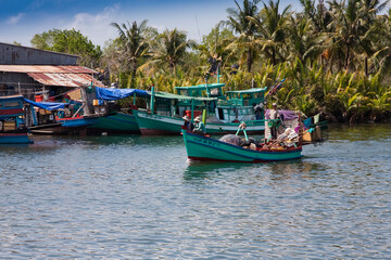 Fishing boat on the island of Phu Quoc, Vietnam, Asia