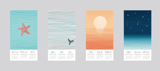 Calendar 2021. Yearly Planner with all Months. © Una