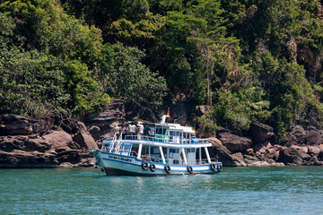Naklejka premium Touristboat on the island of Phu Quoc, Vietnam, Asia