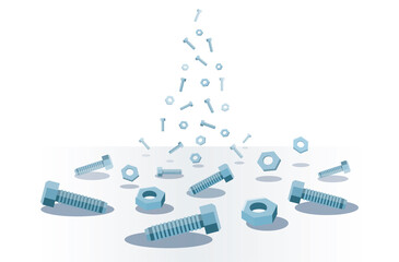 screws and nuts background vector illustration