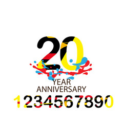 20 Year Anniversary Set Vector Template Design Illustration