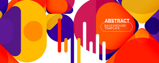Modern geometric round shapes and dynamic lines, abstract background. Vector illustration for placards, brochures, posters and banners