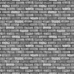 Graphically looking brick wall background on gray floor
