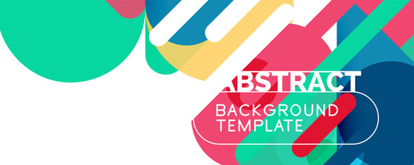Modern geometric round shapes and dynamic lines, abstract background. Vector illustration for placards, brochures, posters and banners