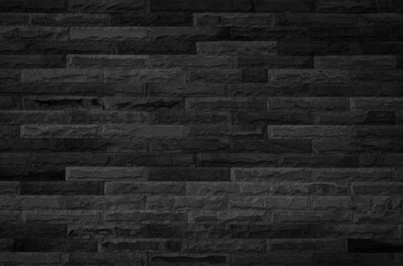 Abstract dark brick wall texture background pattern, Wall brick surface texture. Brickwork painted of black color interior old clean concrete grid uneven, Home or office design backdrop decoration.