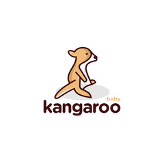 Cute kangaroo logo character vector templates