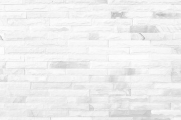 Obraz premium White grunge brick wall texture background for stone tile block painted in grey light color wallpaper modern interior and exterior and room backdrop design