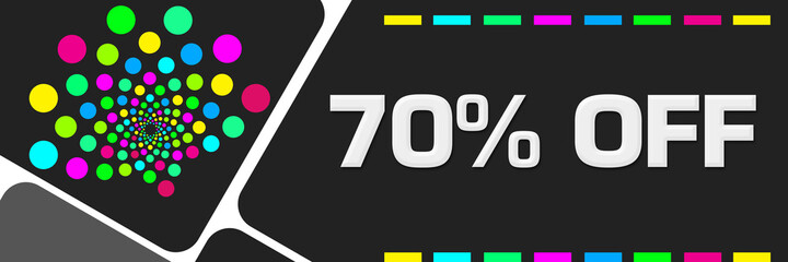 Discount Seventy Percent Off Dark Colorful Dots Element Rounded Squares Horizontal 