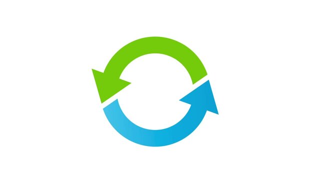 green and blue arrow