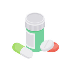Vector tablets and pills near closed jar