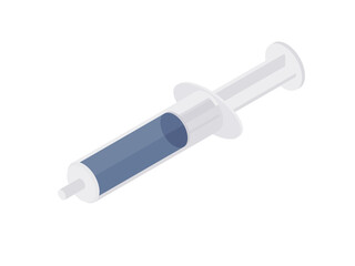 Vector design of medical syringe. Isometric illustration