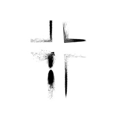 Grunge Religion Cross . Black Paint . Vector