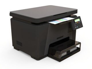 Laser mfp on the white background. 3d illustration.