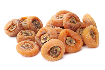 dried persimmon on white background 