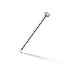 Metallic nail for joining wooden detail. Isolated on white background. Eps10 vector illustration.