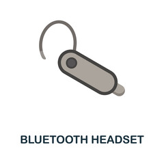 Bluetooth Headset flat icon. Color simple element from phone accessories collection. Creative Bluetooth Headset icon for web design, templates, infographics and more