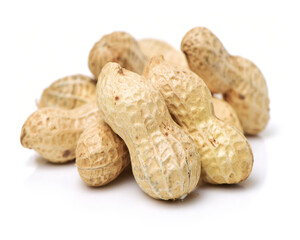 peanuts on white background