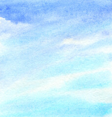 Clouds in the sky abstract light watercolor background