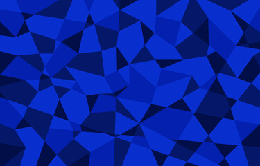 Blue polygon background design, Geometric triangles shapes abstract mosaic.