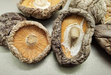Dried shitake mushroom, top view