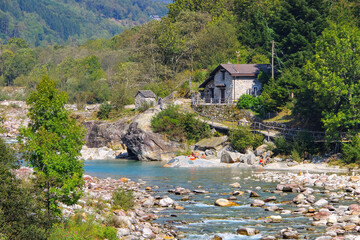Fluss Verzasca, Verzascatal, Tessin, Schweiz, Europa - Verzasca river, Verzasca valley, Ticino, Switzerland