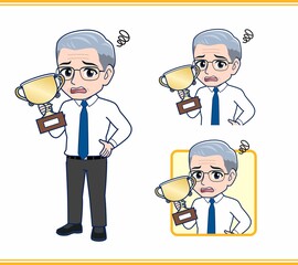 トロフィーと年配の男性