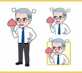 財布と年配の男性