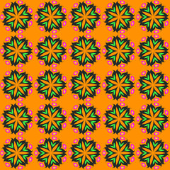 Decorative seamless pattern with flowers. Repeating background. Vector graphic. 