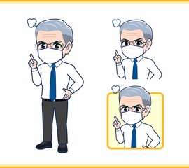 マスクをしているサラリーマンの男性