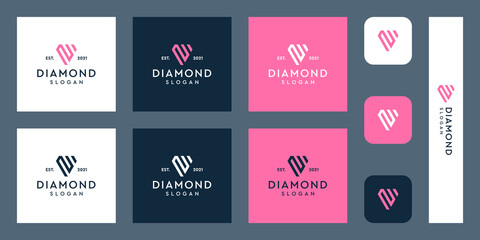 Fototapeta premium combination of the letters N monogram logo with abstract diamond shapes. Hipster elements of typographic design. icons for business, elegance, and simple luxury. Premium Vectors.