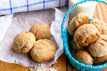 homemade oatmeal cookies are on the table